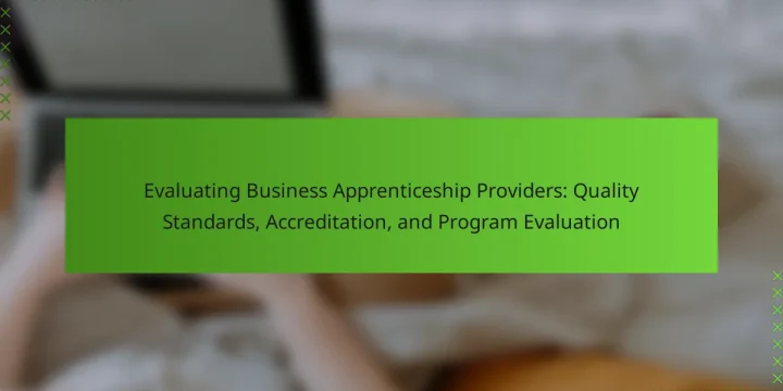 Evaluating Business Apprenticeship Providers: Quality Standards, Accreditation, and Program Evaluation