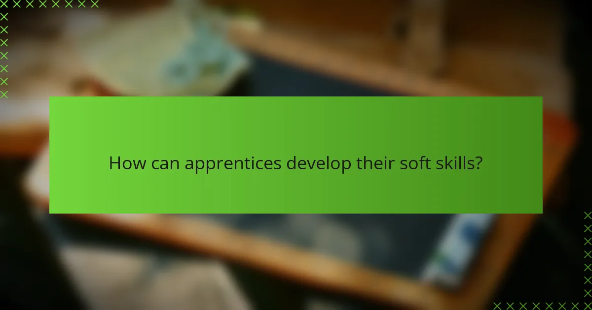 How can apprentices develop their soft skills?