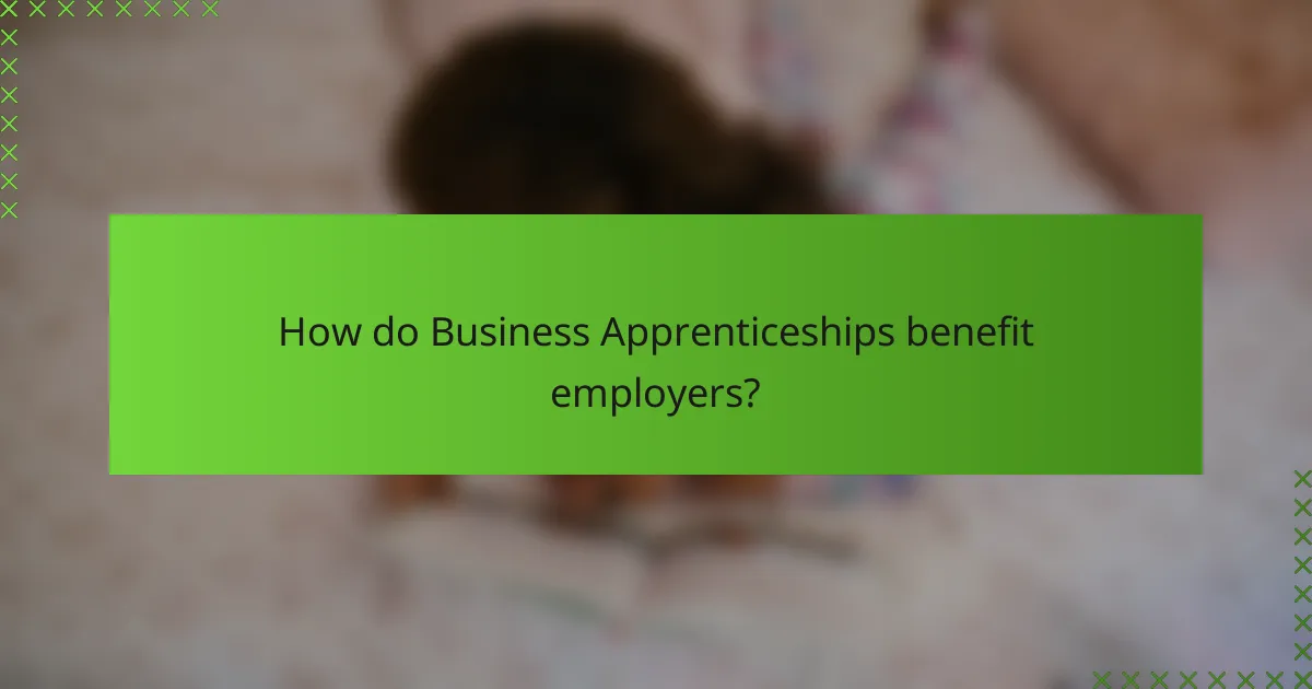 How do Business Apprenticeships benefit employers?