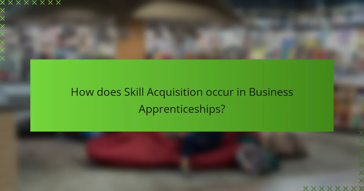 How does Skill Acquisition occur in Business Apprenticeships?