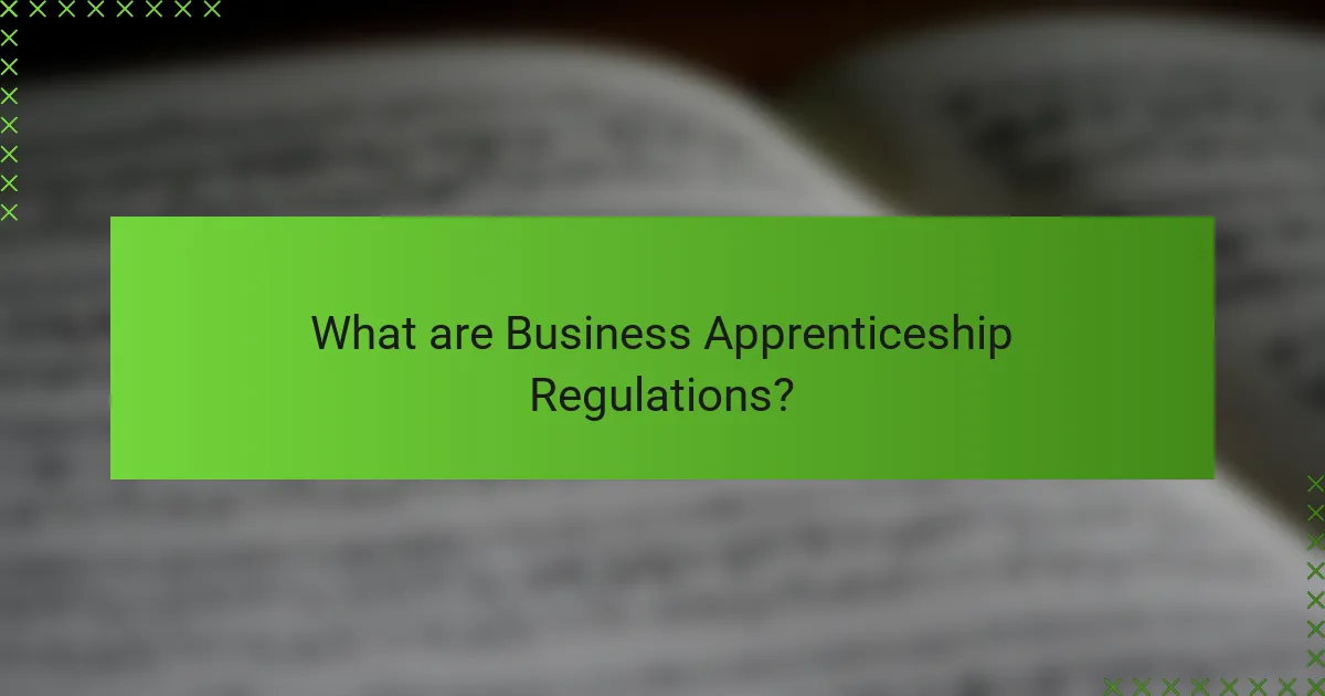 What are Business Apprenticeship Regulations?