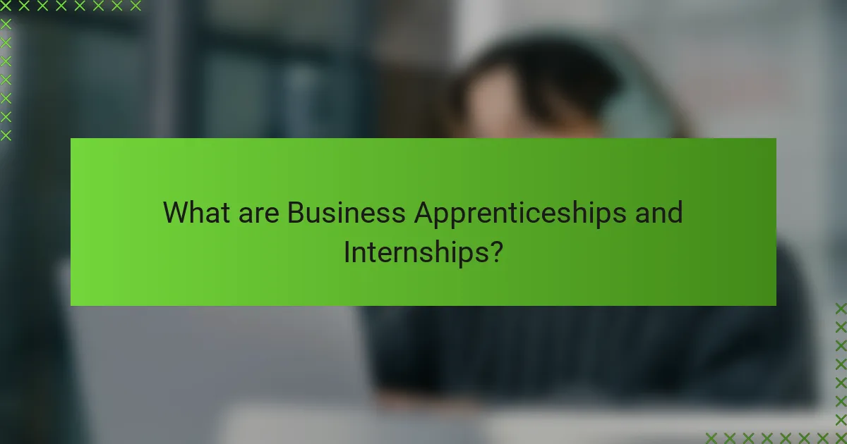 What are Business Apprenticeships and Internships?