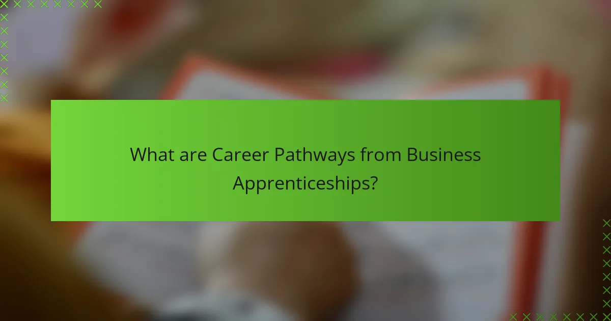 What are Career Pathways from Business Apprenticeships?