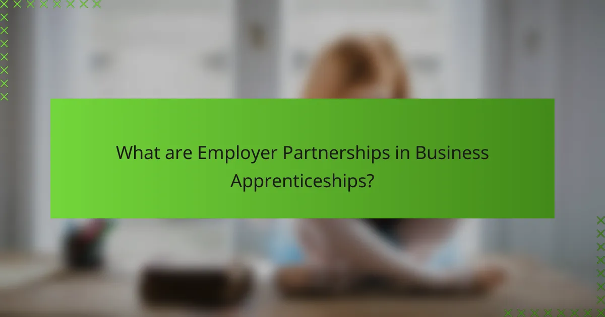 What are Employer Partnerships in Business Apprenticeships?