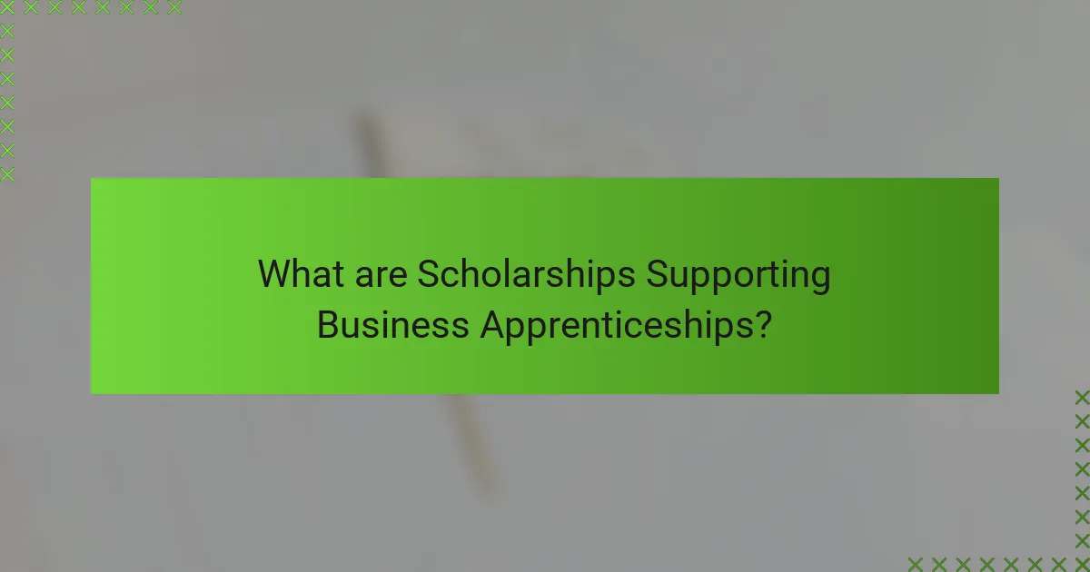 What are Scholarships Supporting Business Apprenticeships?