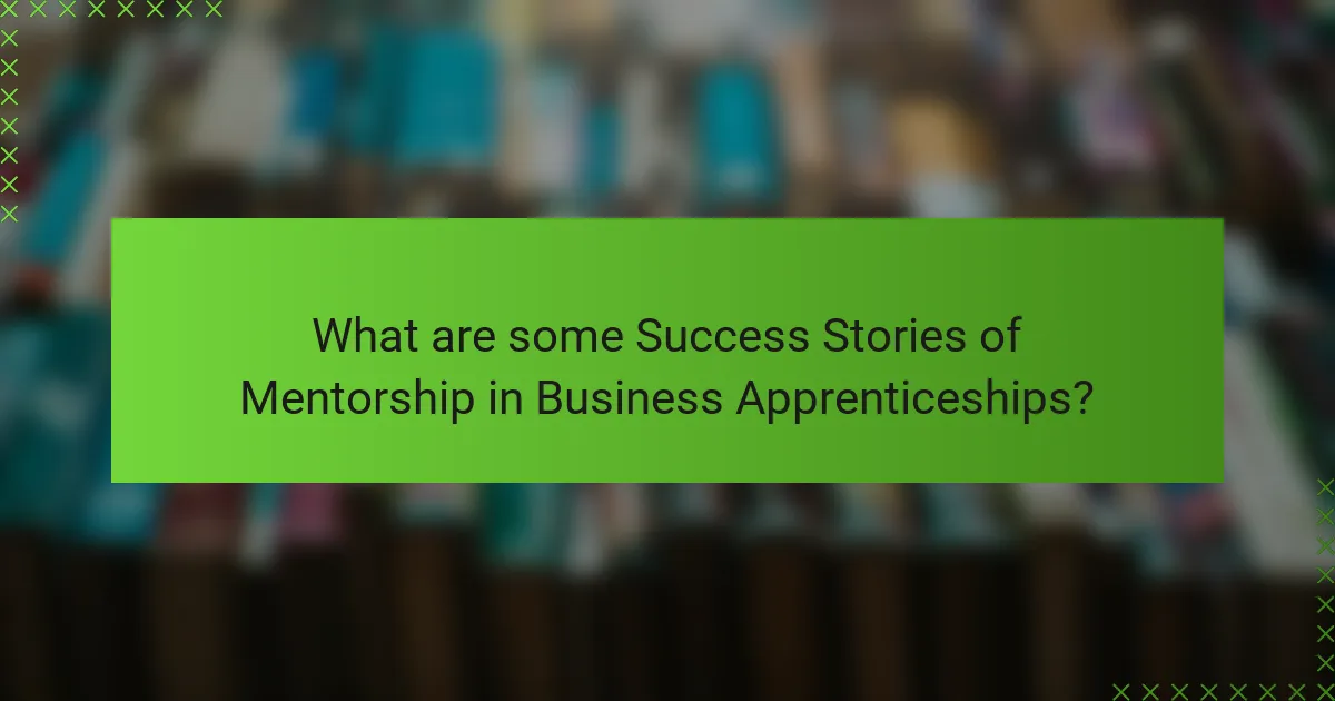 What are some Success Stories of Mentorship in Business Apprenticeships?