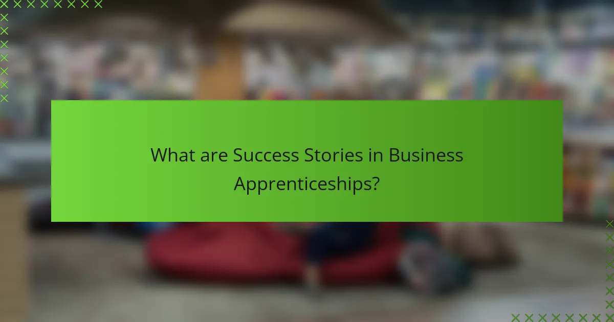 What are Success Stories in Business Apprenticeships?