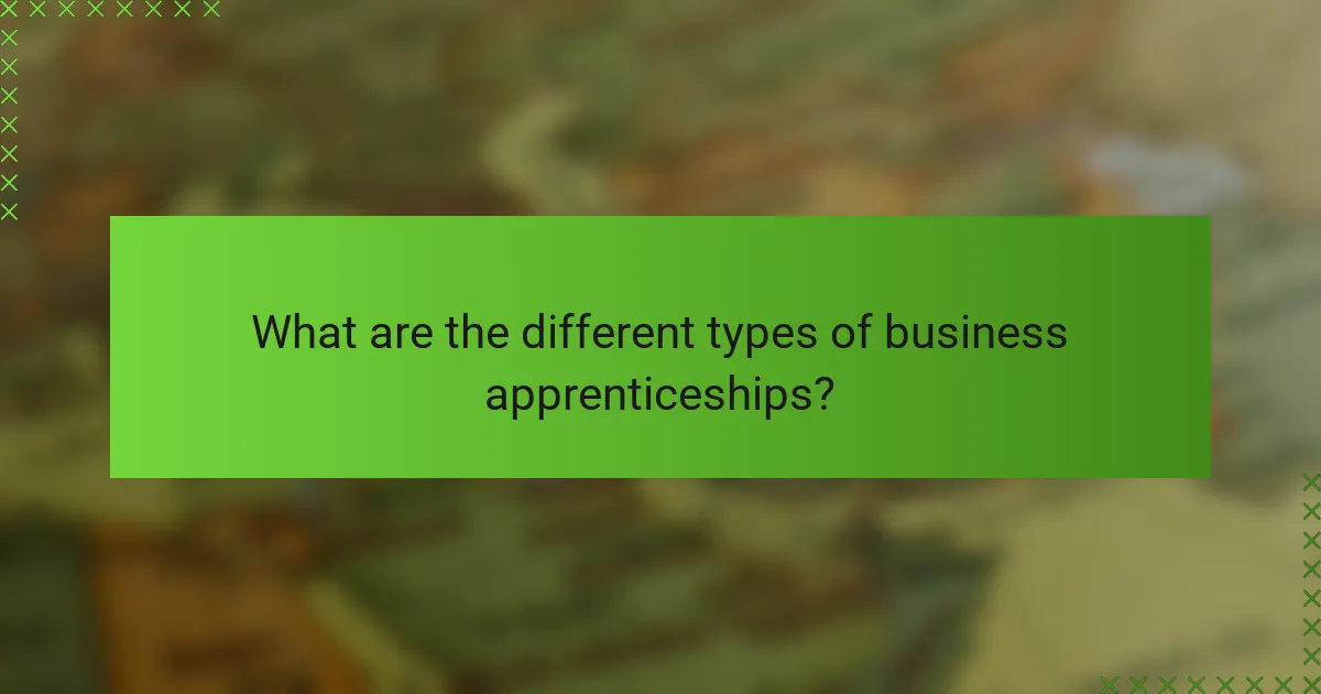 What are the different types of business apprenticeships?