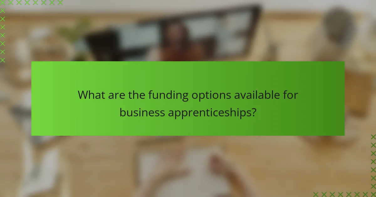 What are the funding options available for business apprenticeships?