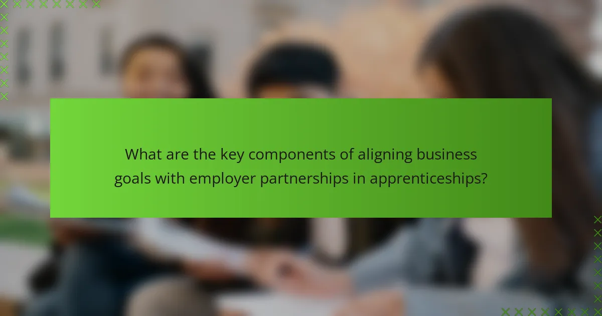 What are the key components of aligning business goals with employer partnerships in apprenticeships?