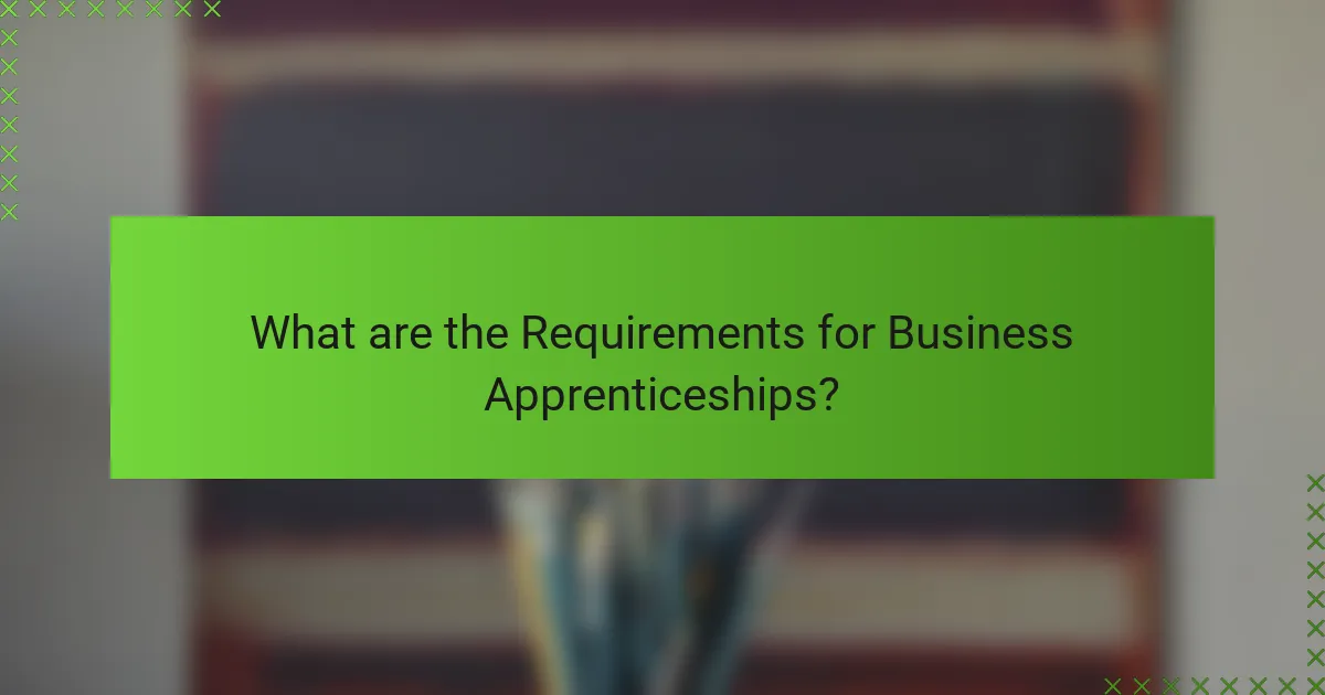 What are the Requirements for Business Apprenticeships?