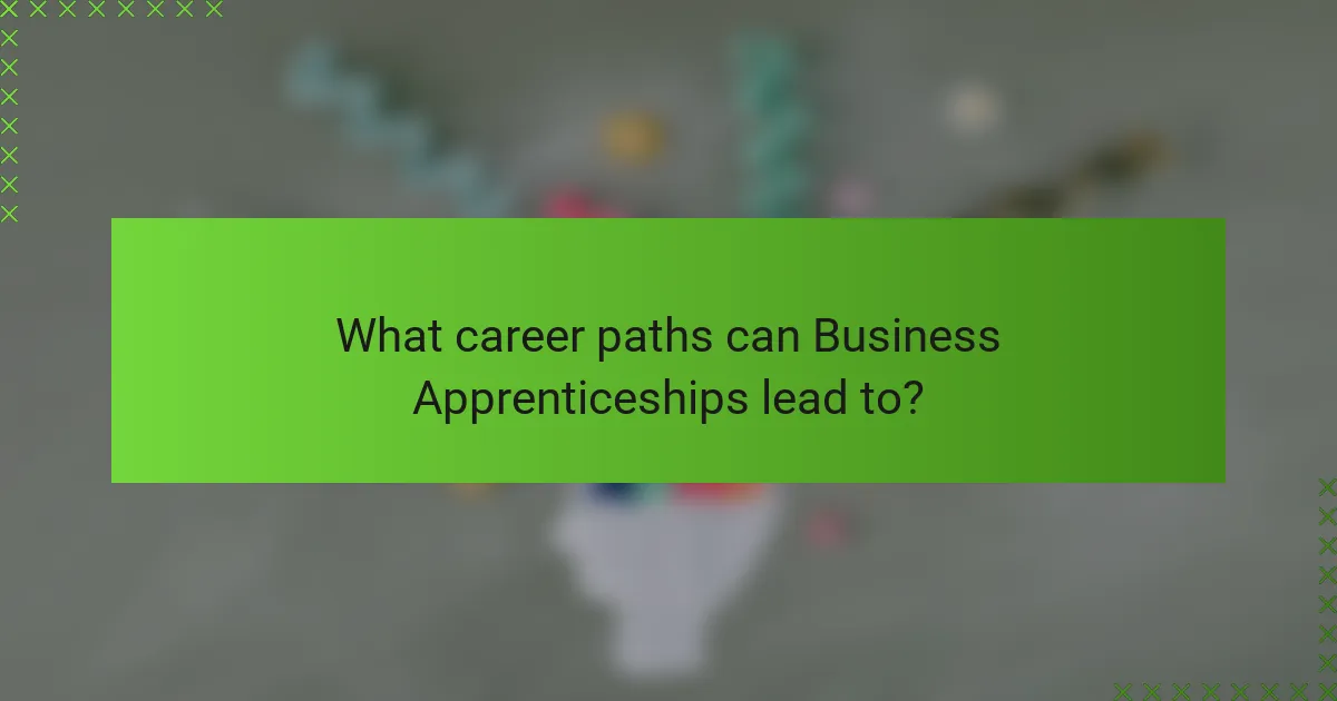What career paths can Business Apprenticeships lead to?