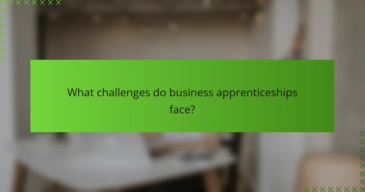 What challenges do business apprenticeships face?