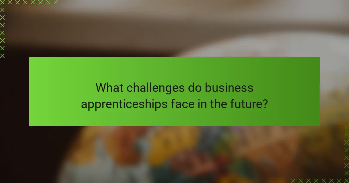 What challenges do business apprenticeships face in the future?