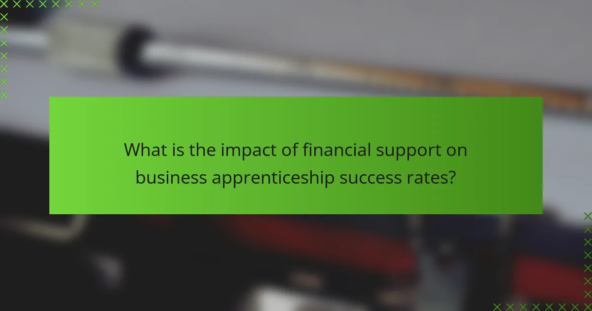 What is the impact of financial support on business apprenticeship success rates?