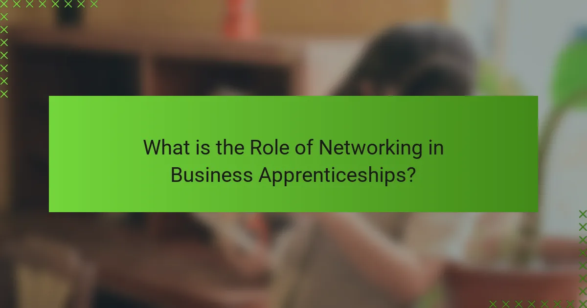 What is the Role of Networking in Business Apprenticeships?