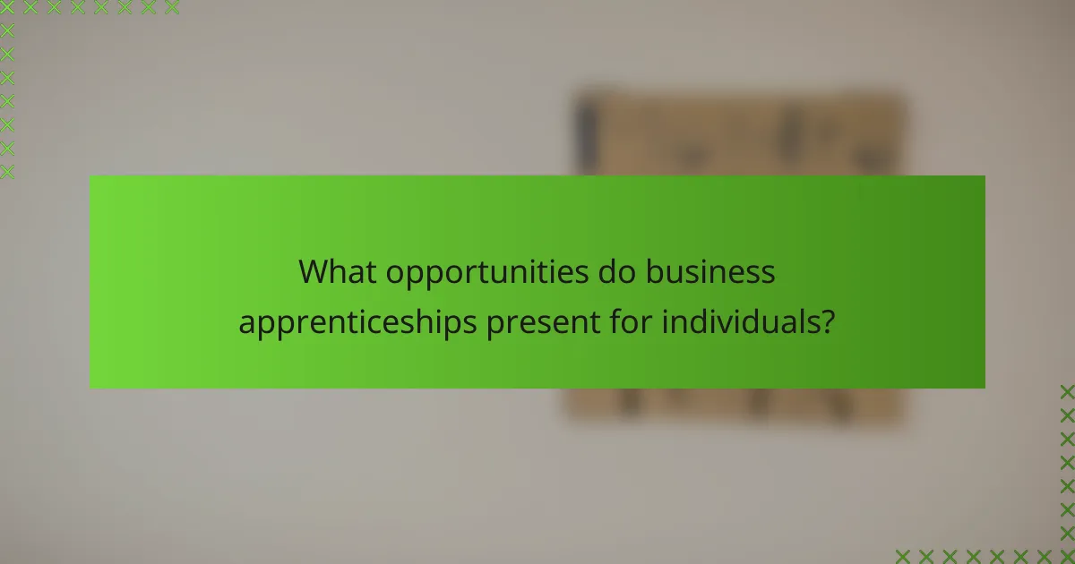 What opportunities do business apprenticeships present for individuals?